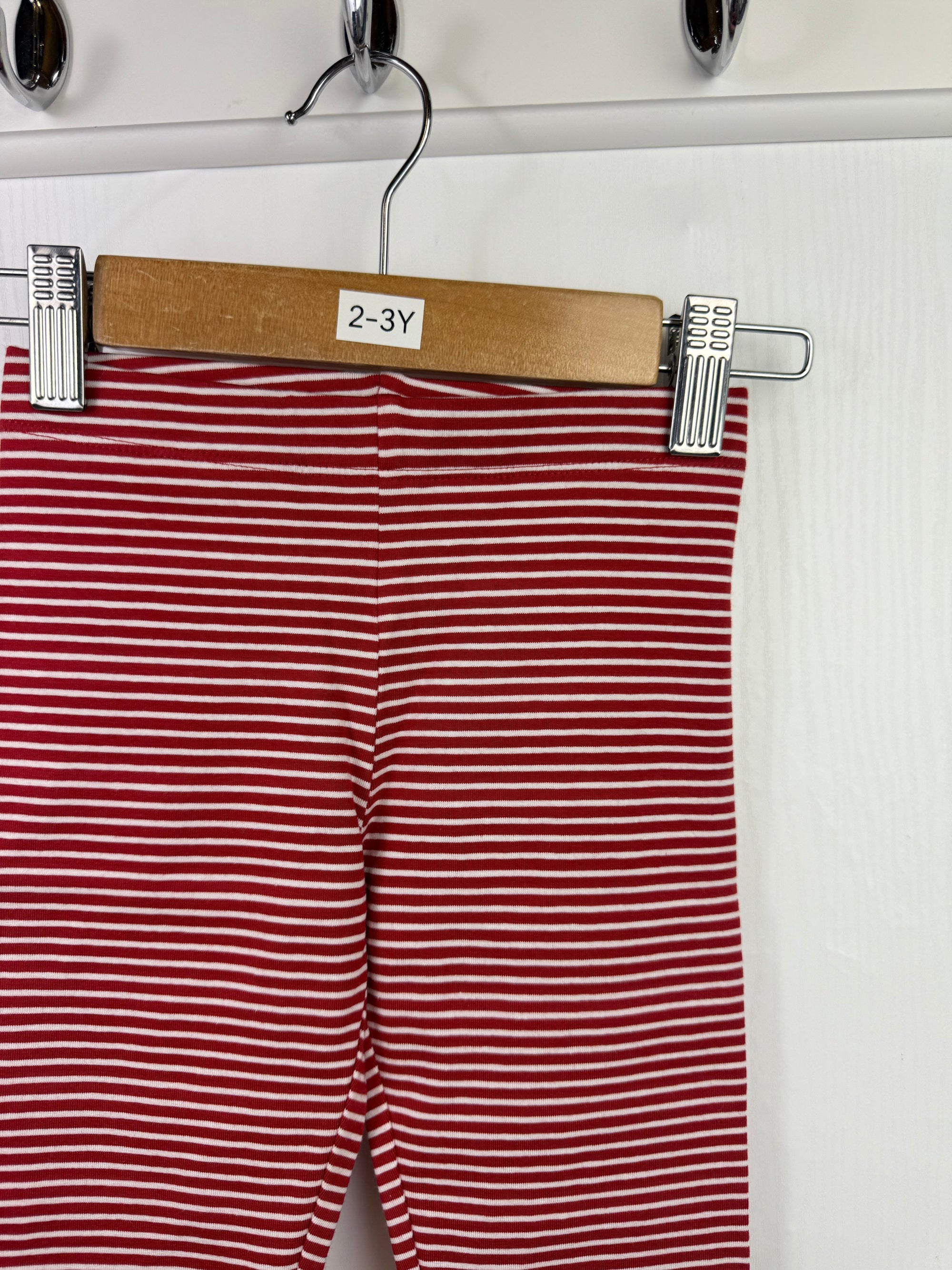 NEW M*S Red Striped Leggings - Girls 2 - 3 Years - Little Ones Preloved. Second Hand Children's & Preloved Baby, Kids, Girls & Boys Clothes. UK online