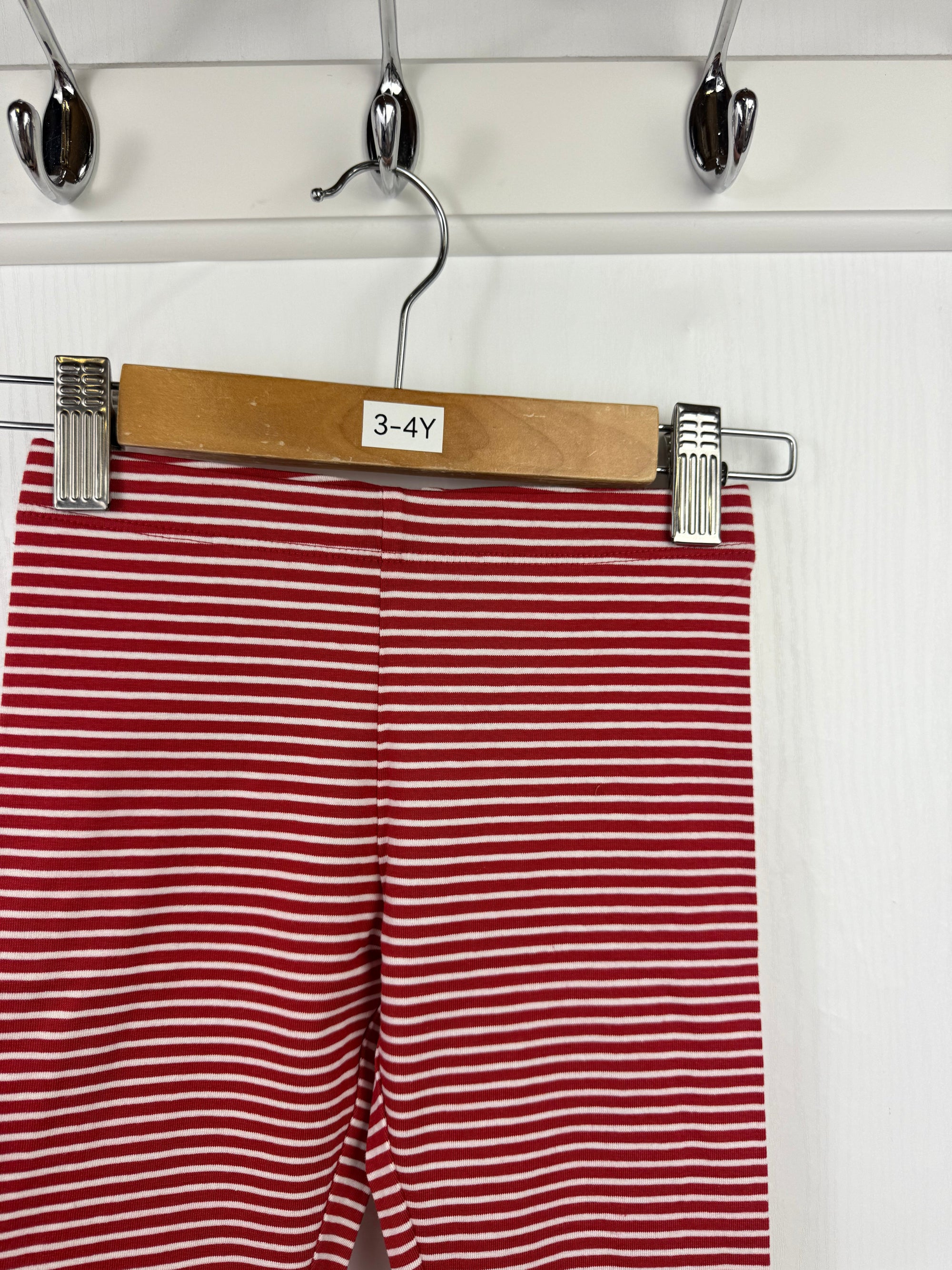 NEW M*S Red Striped Leggings - Girls 3 - 4 Years - Little Ones Preloved. Second Hand Children's & Preloved Baby, Kids, Girls & Boys Clothes. UK online