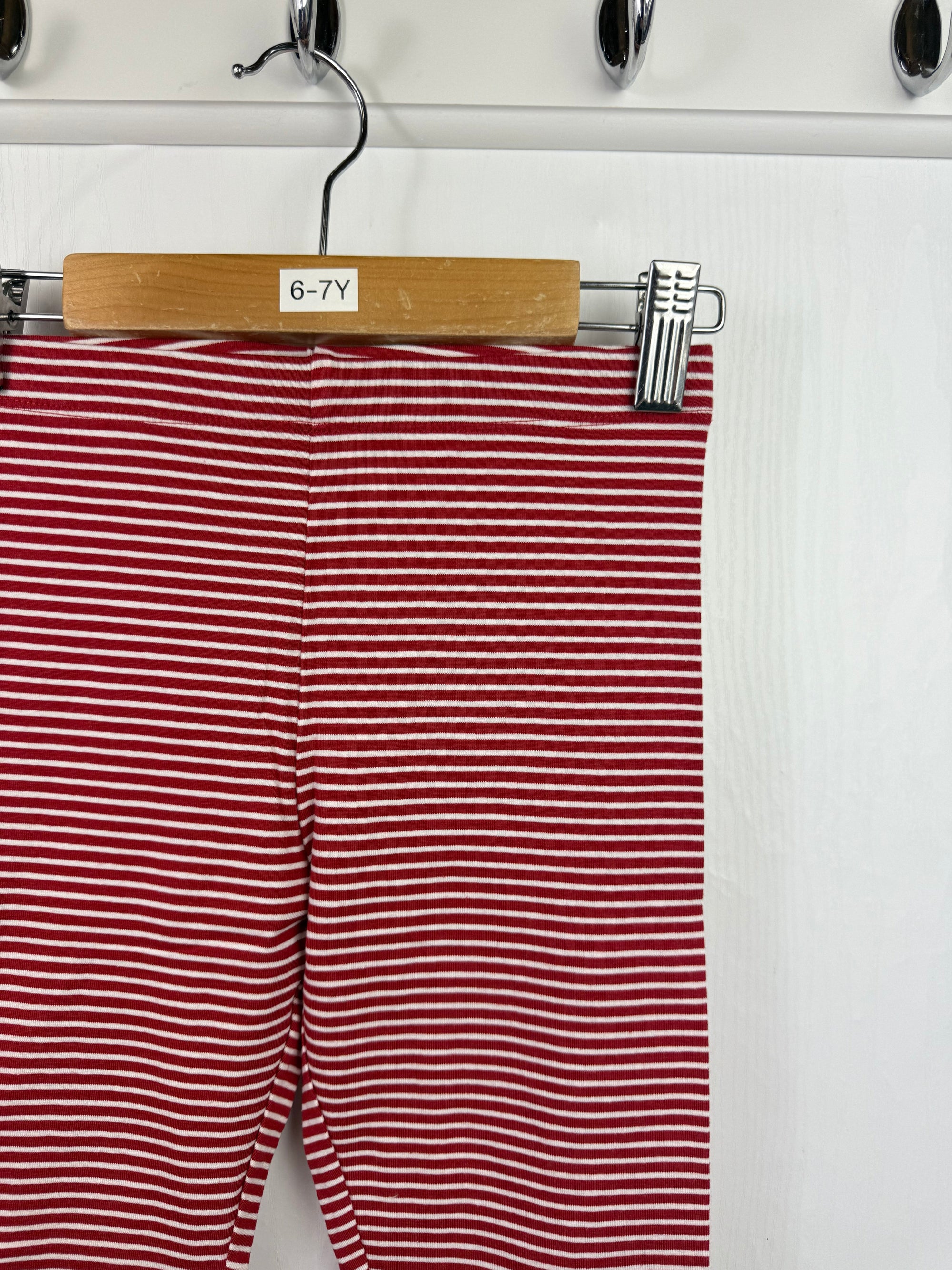 NEW M*S Red Striped Leggings - Girls 6 - 7 Years - Little Ones Preloved. Second Hand Children's & Preloved Baby, Kids, Girls & Boys Clothes. UK online