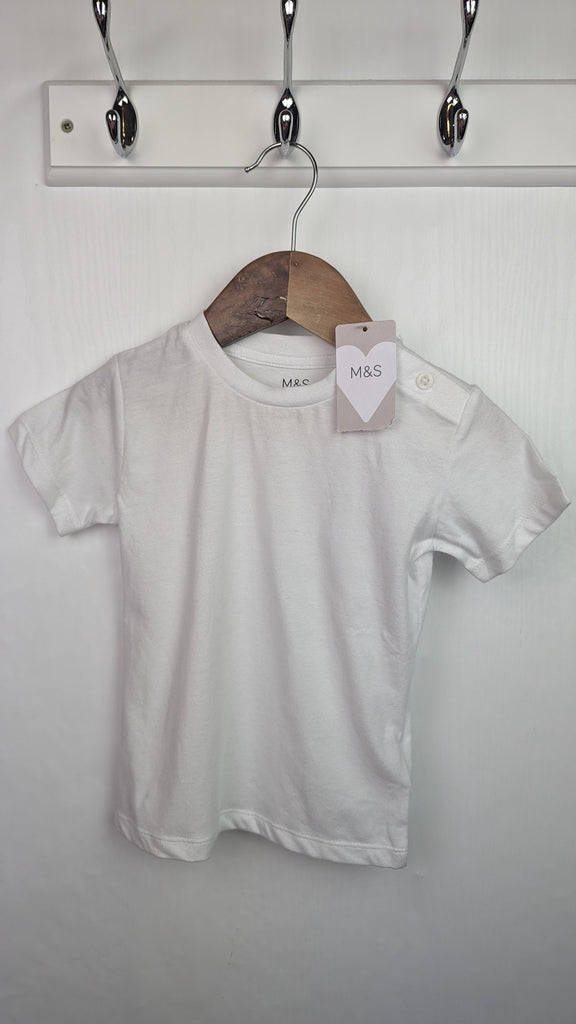 NEW M&S white short sleeve top 12-18m Marks & Spencer Used, Preloved, Preworn & Second Hand Baby, Kids & Children's Clothing UK Online. Cheap affordable. Brands including Next, Joules, Nutmeg Morrisons, TU, F&F, H&M.