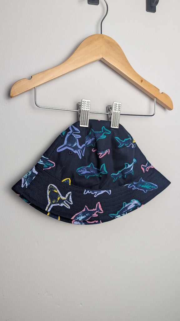 NEW Navy Sharks Bucket Hat - Boys 6-10 Years Little Ones Preloved Used, Preloved, Preworn Baby, Girls & Boys Clothes. Kids & Children's second hand Clothing UK Online. Cheap affordable. Brands including Next, Joules, Nutmeg Morrisons, TU, F&F, H&M.