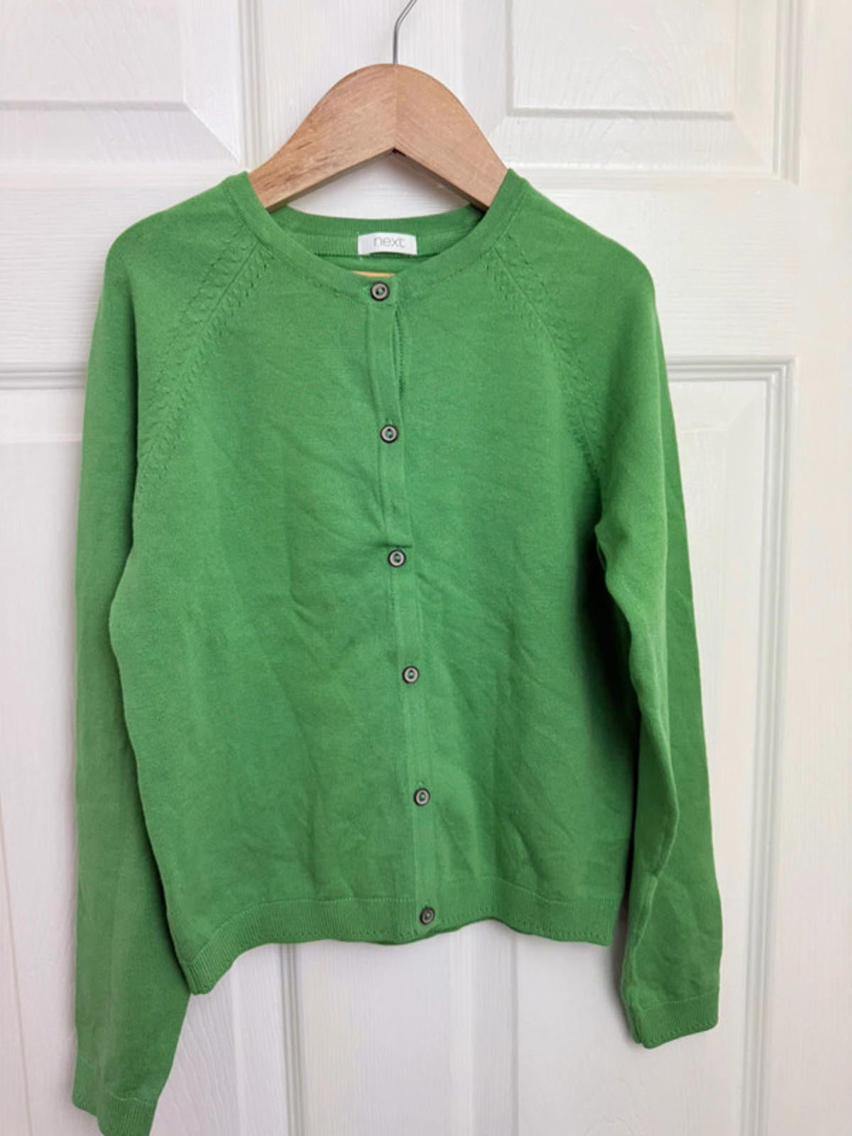 NEW Next Green Fine Knit Cardigan - Girls 9 Years - Little Ones Preloved. Second Hand Children's & Preloved Baby, Kids, Girls & Boys Clothes. UK online