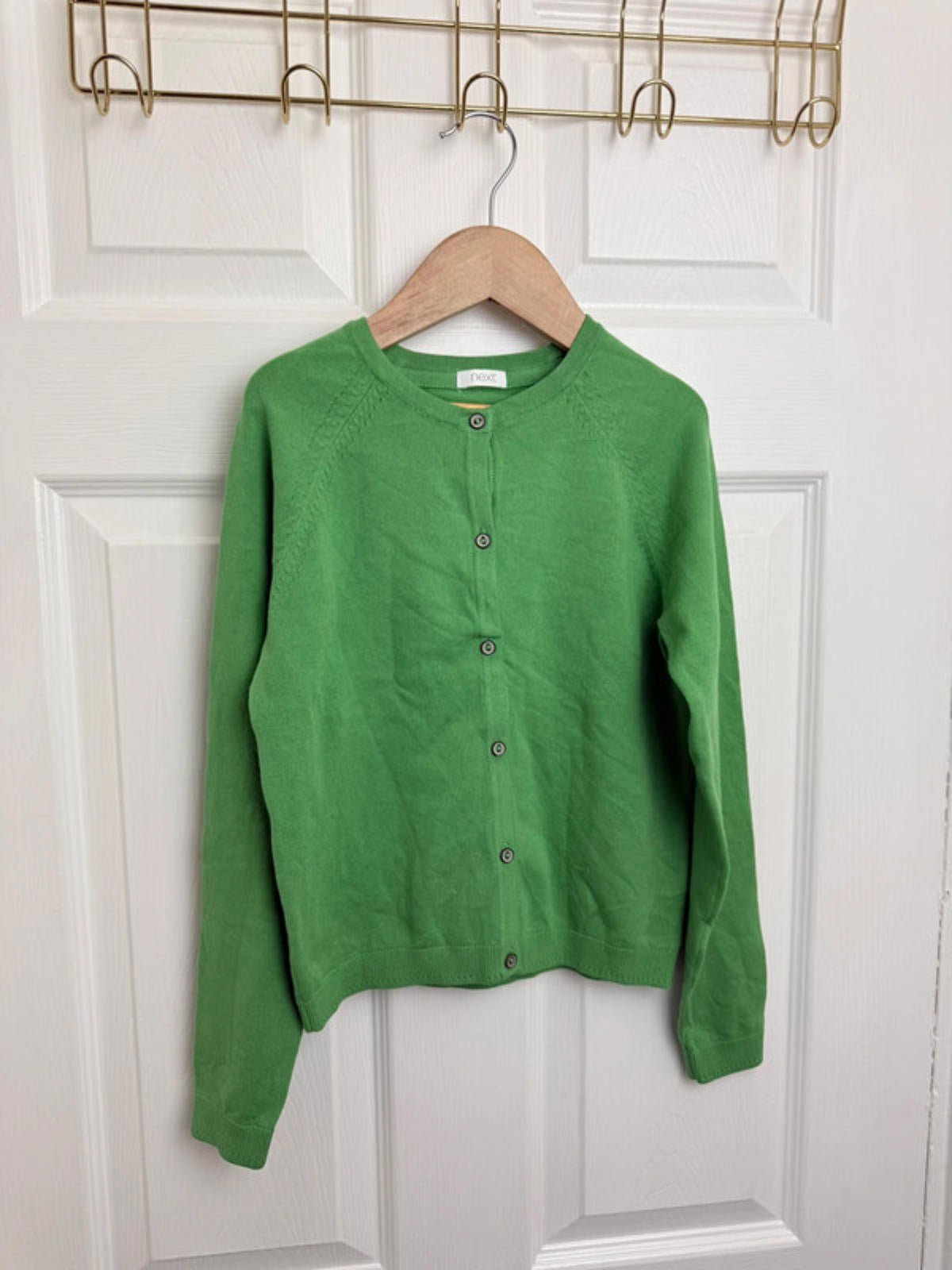 NEW Next Green Fine Knit Cardigan - Girls 9 Years - Little Ones Preloved. Second Hand Children's & Preloved Baby, Kids, Girls & Boys Clothes. UK online