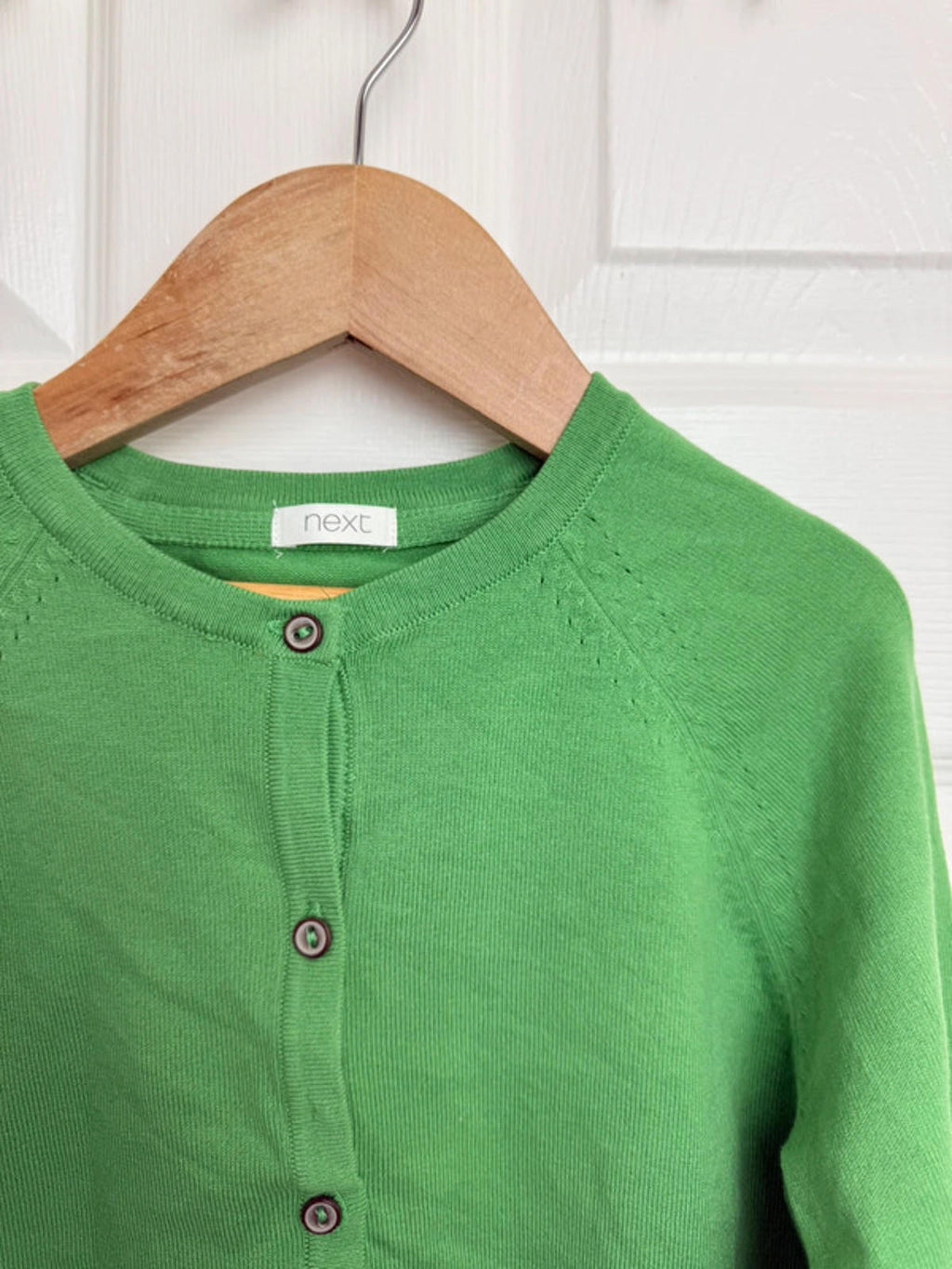 NEW Next Green Fine Knit Cardigan - Girls 9 Years - Little Ones Preloved. Second Hand Children's & Preloved Baby, Kids, Girls & Boys Clothes. UK online