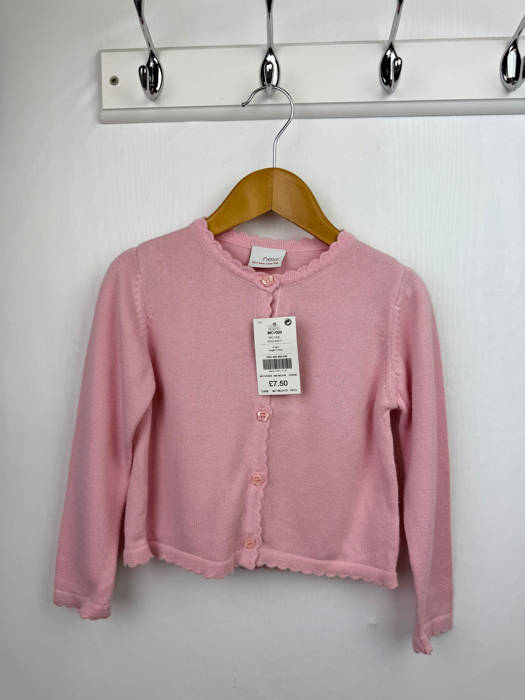 NEW Next Pink Floral Button Cardigan - Girls 4 - 5 Years - Little Ones Preloved. Second Hand Children's & Preloved Baby, Kids, Girls & Boys Clothes. UK online