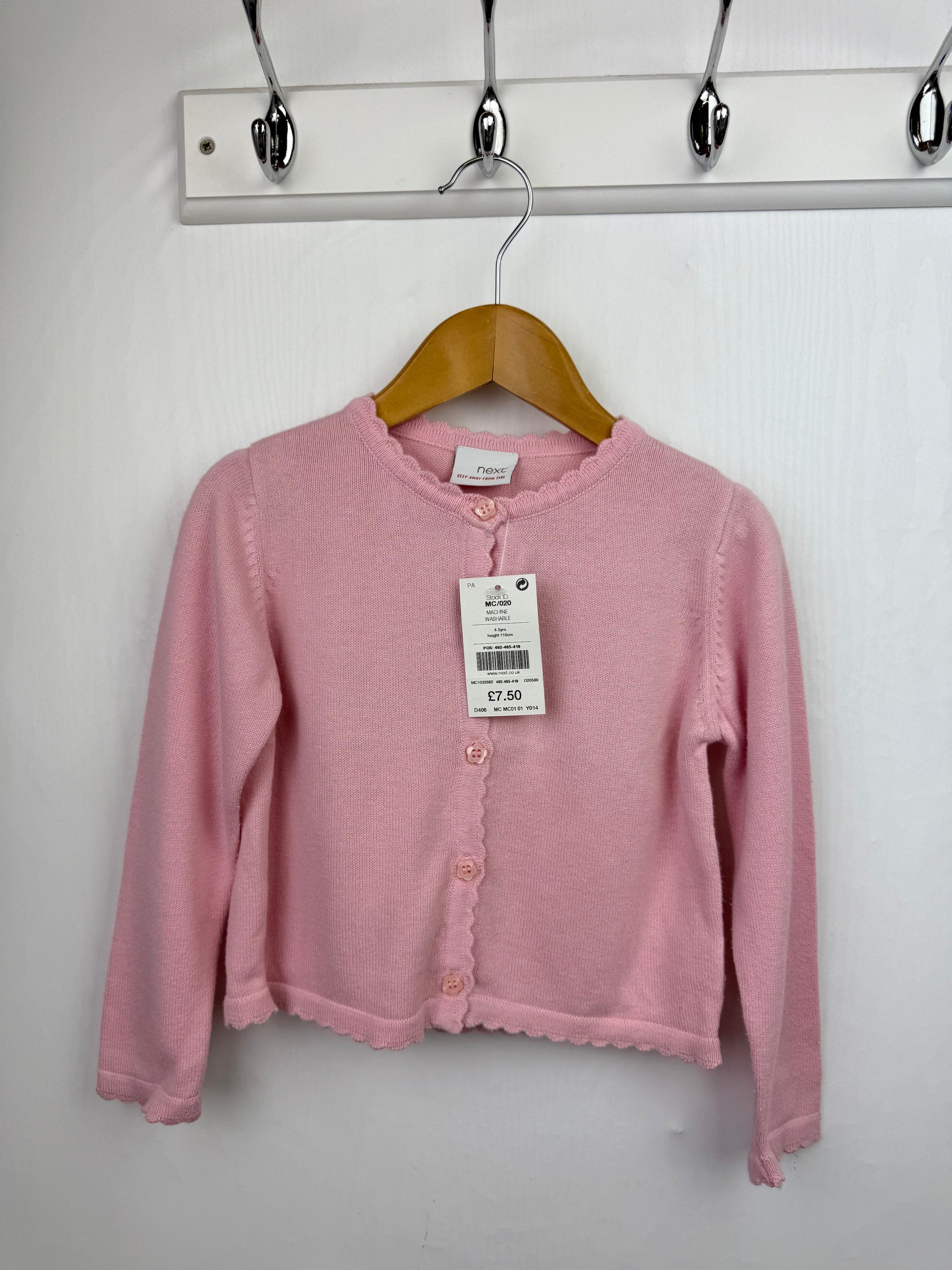 NEW Next Pink Floral Button Cardigan - Girls 4 - 5 Years - Little Ones Preloved. Second Hand Children's & Preloved Baby, Kids, Girls & Boys Clothes. UK online