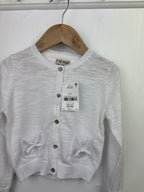 NEW Next White Bow Pocket Cardigan - Girls 3 - 4 Years - Little Ones Preloved. Second Hand Children's & Preloved Baby, Kids, Girls & Boys Clothes. UK online