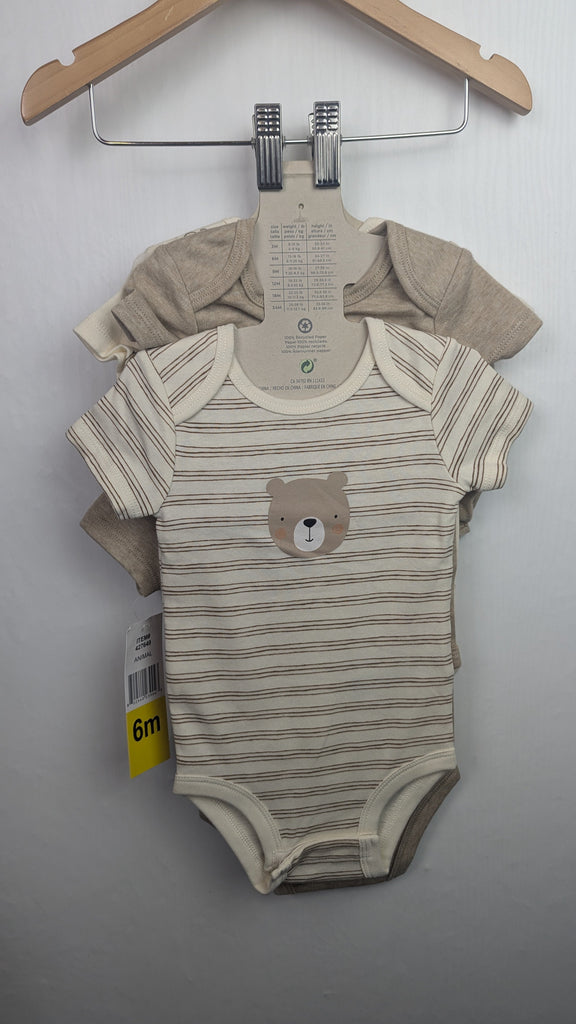 NEW Pekkle Beige Elephant & Bear Bodysuits - Unisex 6 Months Pekkle Used, Preloved, Preworn Baby, Girls & Boys Clothes. Kids & Children's second hand Clothing UK Online. Cheap affordable. Brands including Next, Joules, Nutmeg Morrisons, TU, F&F, H&M.