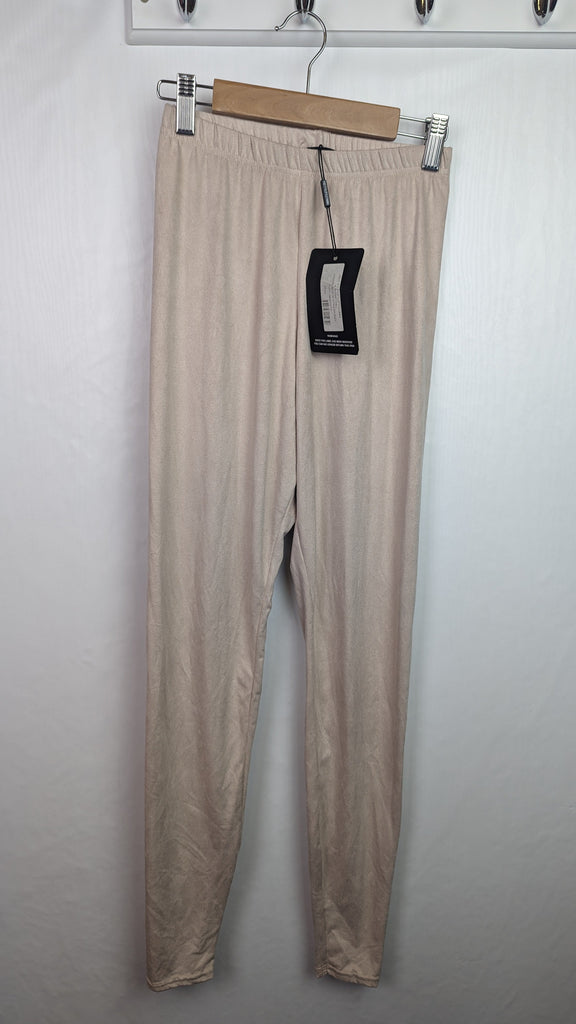 NEW PLT Faux Suede Beige Ladies Leggings - Size 8 Pretty Little Thing Used, Preloved, Preworn & Second Hand Baby, Kids & Children's Clothing UK Online. Cheap affordable. Brands including Next, Joules, Nutmeg Morrisons, TU, F&F, H&M.