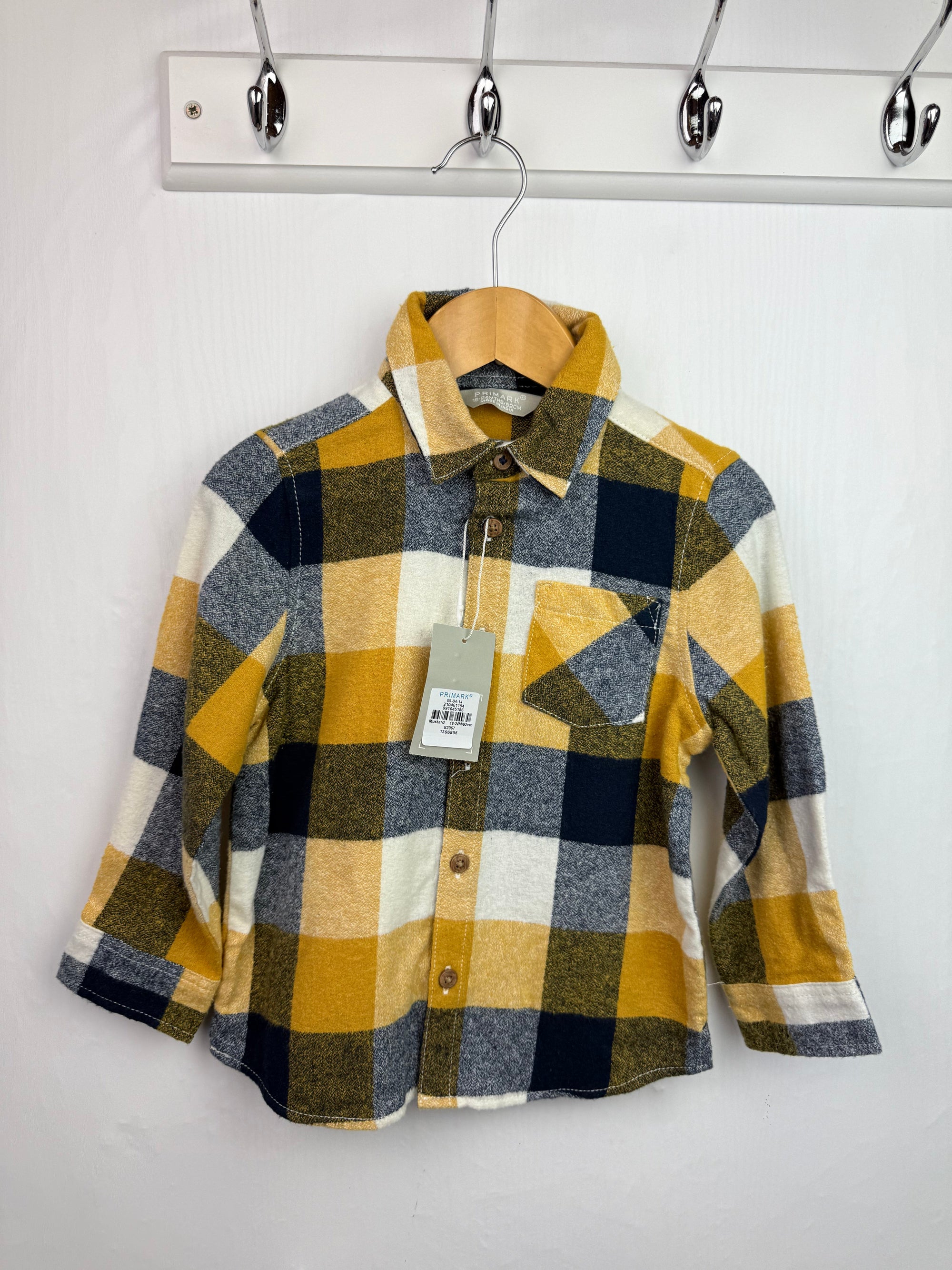NEW Primark Mustard Checked Shirt - Boys 18 - 24 Months - Little Ones Preloved. Second Hand Children's & Preloved Baby, Kids, Girls & Boys Clothes. UK online