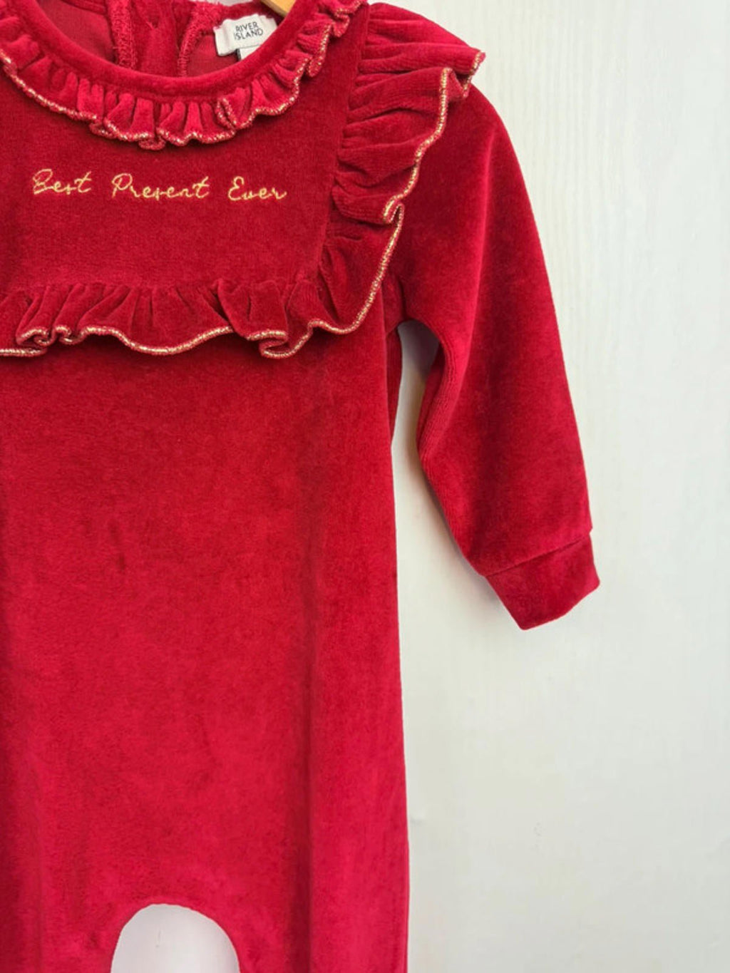 NEW River Island Velour Christmas Romper - Girls 6 - 9 Months - Little Ones Preloved. Second Hand Children's & Preloved Baby, Kids, Girls & Boys Clothes. UK online