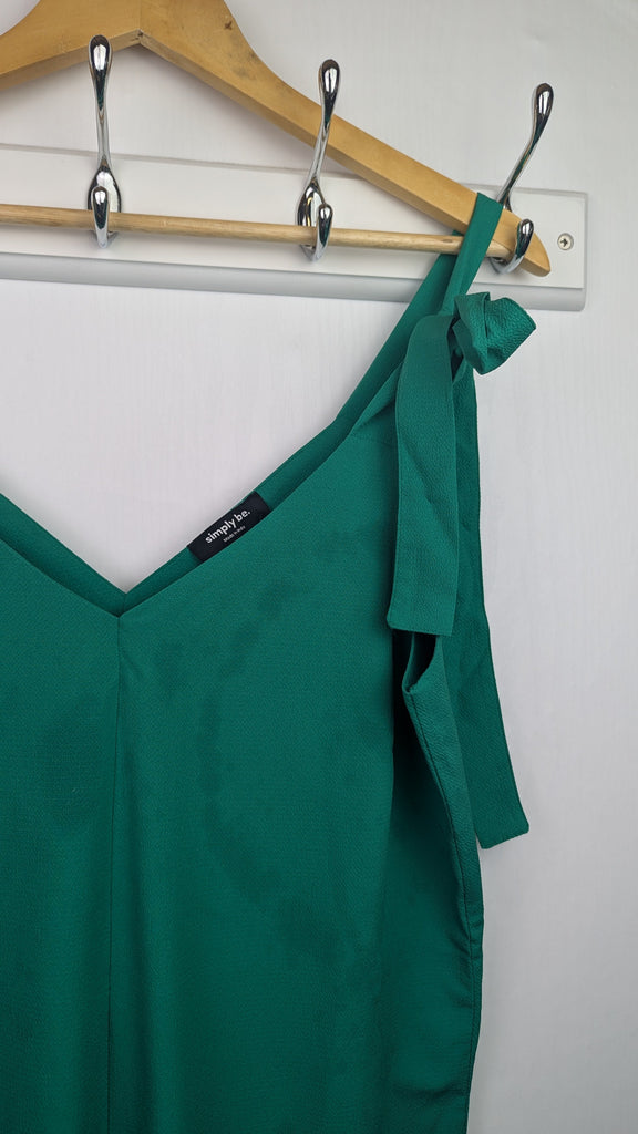 NEW Simply Be Green Tie Shoulder Jumpsuit - Ladies Size 12 Little Ones Preloved Used, Preloved, Preworn & Second Hand Baby, Kids & Children's Clothing UK Online. Cheap affordable. Brands including Next, Joules, Nutmeg Morrisons, TU, F&F, H&M.