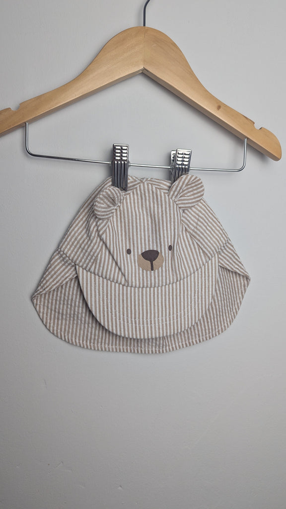 NEW TU Brown Bear Striped Sun Hat - Unisex 0-3 Months Little Ones Preloved Used, Preloved, Preworn & Second Hand Baby, Kids & Children's Clothing UK Online. Cheap affordable. Brands including Next, Joules, Nutmeg Morrisons, TU, F&F, H&M.