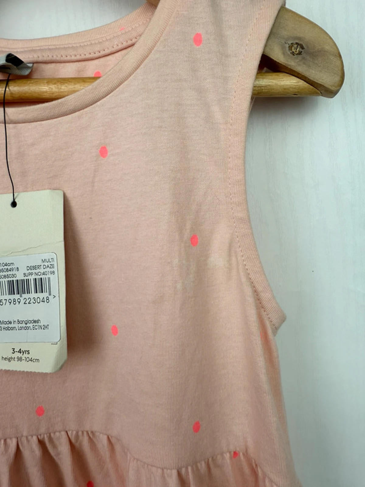 NEW TU Pink Dotty Dress - Girls 3 - 4 Years - Little Ones Preloved. Second Hand Children's & Preloved Baby, Kids, Girls & Boys Clothes. UK online