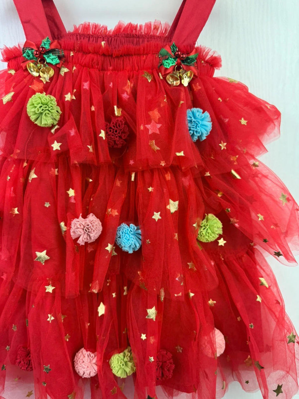 NEW Unbranded Christmas Tree PomPom Dress - Girls 12 - 24 Months - Little Ones Preloved. Second Hand Children's & Preloved Baby, Kids, Girls & Boys Clothes. UK online