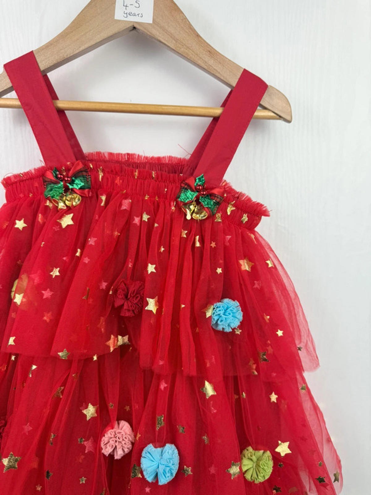 New Unbranded Christmas Tree PomPom Dress - Girls 4 - 5 Years - Little Ones Preloved. Second Hand Children's & Preloved Baby, Kids, Girls & Boys Clothes. UK online