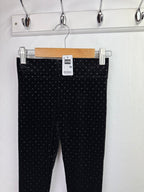 NEW Velour Black Glitter Leggings - Girls 5 - 6 Years - Little Ones Preloved. Second Hand Children's & Preloved Baby, Kids, Girls & Boys Clothes. UK online