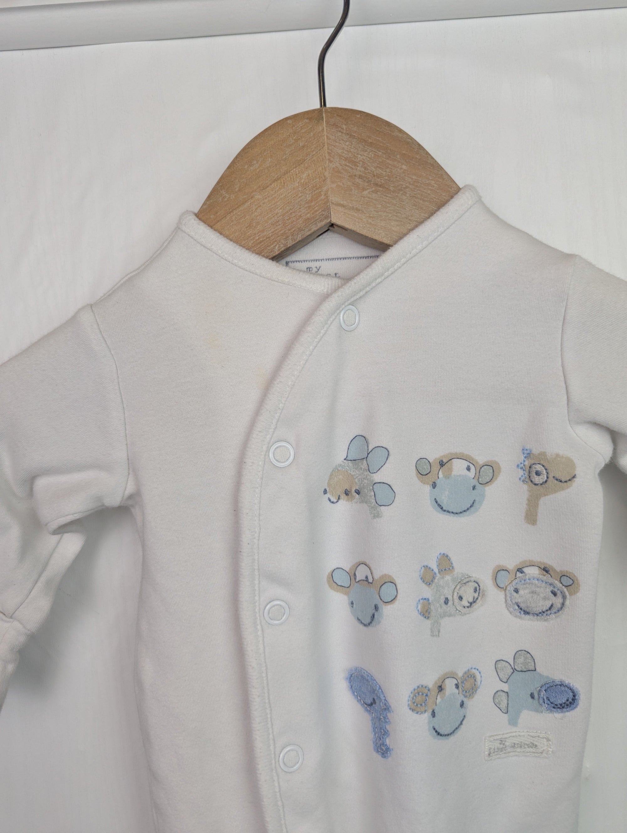 Next Animals Sleepsuit - Baby Boys 0 - 1 Months - Little Ones Preloved. Second Hand Children's & Preloved Baby, Kids, Girls & Boys Clothes. UK online