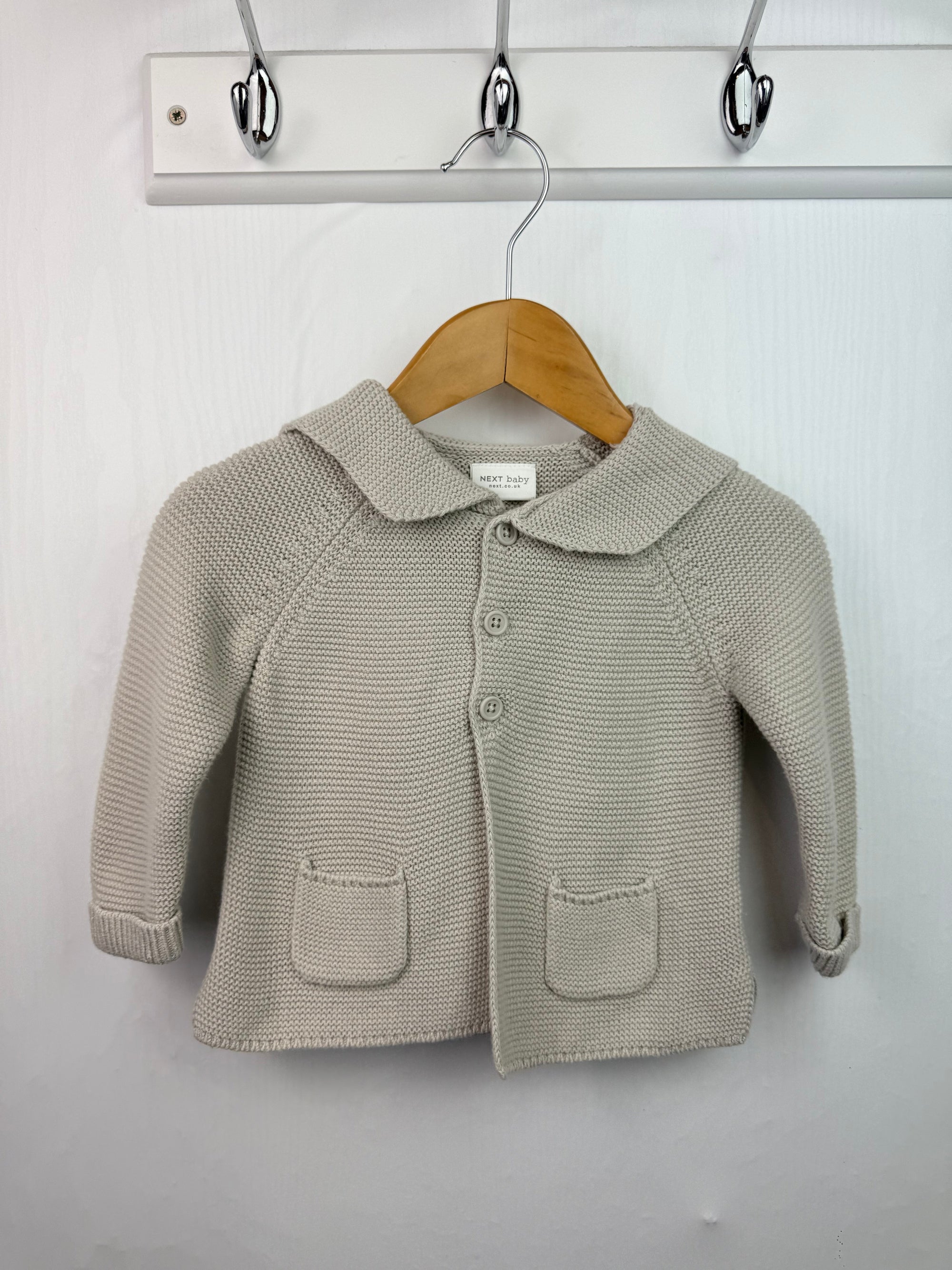 Next Beige Knit Cardigan - Unisex 3 - 6 Months - Little Ones Preloved. Second Hand Children's & Preloved Baby, Kids, Girls & Boys Clothes. UK online