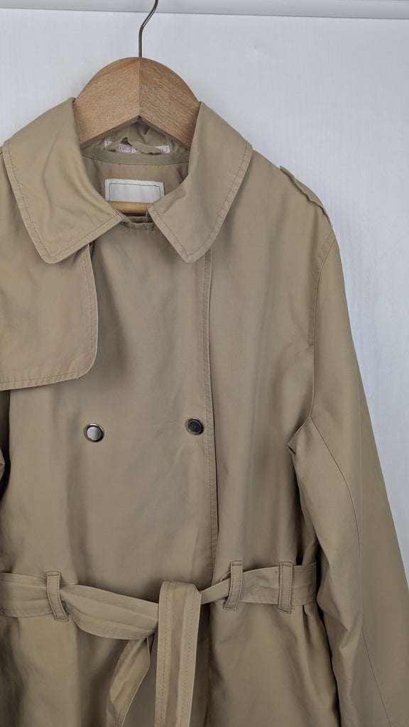 Next Beige Trench Coat - Girls 12 Years Little Ones Preloved Used, Preloved, Preworn Baby, Girls & Boys Clothes. Kids & Children's second hand Clothing UK Online. Cheap affordable. Brands including Next, Joules, Nutmeg Morrisons, TU, F&F, H&M.