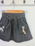Next Black Denim Animal Skirt - Girls 18 - 24 Months - Little Ones Preloved. Second Hand Children's & Preloved Baby, Kids, Girls & Boys Clothes. UK online