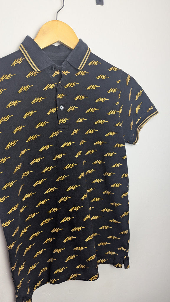 Next Black & Gold Polo Shirt - Boys 12 Years Little Ones Preloved Used, Preloved, Preworn & Second Hand Baby, Kids & Children's Clothing UK Online. Cheap affordable. Brands including Next, Joules, Nutmeg Morrisons, TU, F&F, H&M.