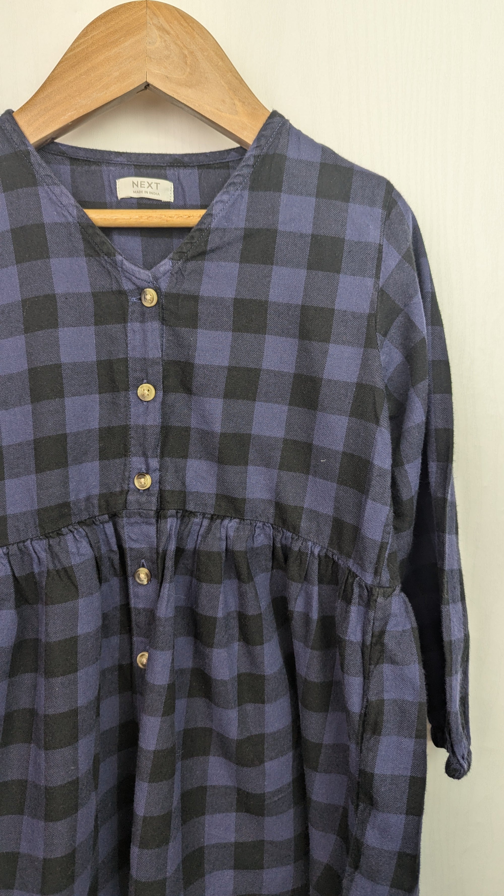 Next Blue & Black Checked Dress - Girls 3 Years - Little Ones Preloved. Second Hand Children's & Preloved Baby, Kids, Girls & Boys Clothes. UK online