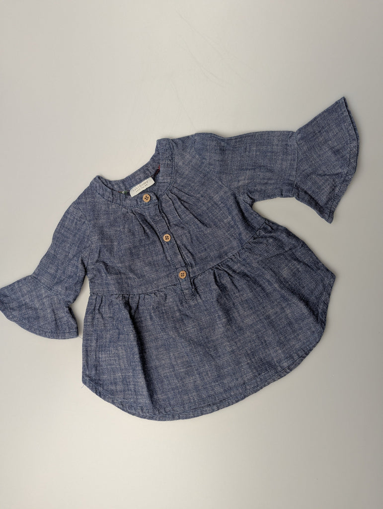 Next Blue Denim Dress - Girls 3-6 Months Little Ones Preloved Used, Preloved, Preworn Baby, Girls & Boys Clothes. Kids & Children's second hand Clothing UK Online. Cheap affordable. Brands including Next, Joules, Nutmeg Morrisons, TU, F&F, H&M.