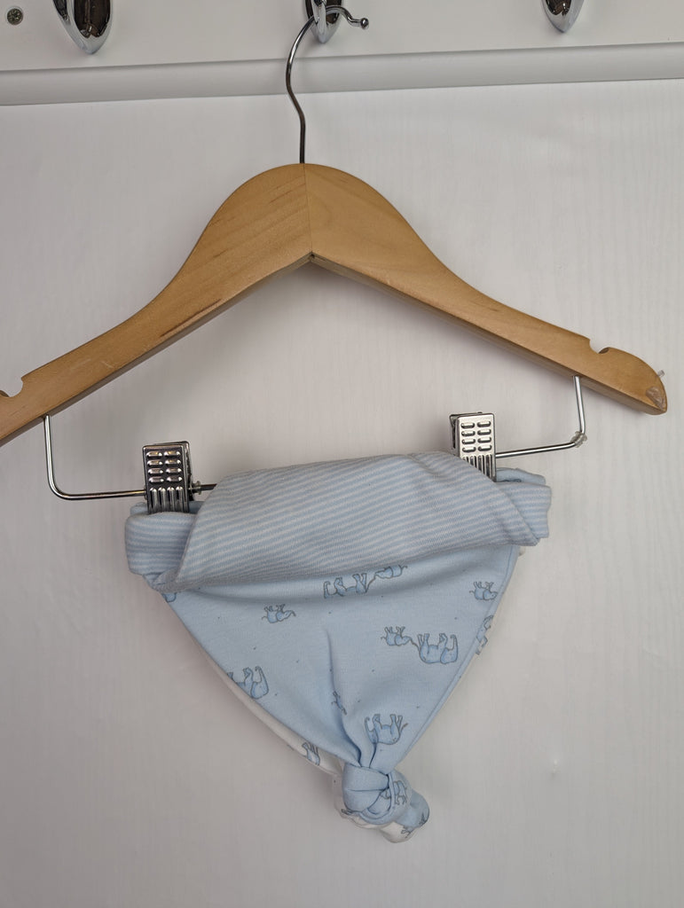 Next Blue Elephant Hats - Baby Boys 0-3 Months Little Ones Preloved Used, Preloved, Preworn Baby, Girls & Boys Clothes. Kids & Children's second hand Clothing UK Online. Cheap affordable. Brands including Next, Joules, Nutmeg Morrisons, TU, F&F, H&M.