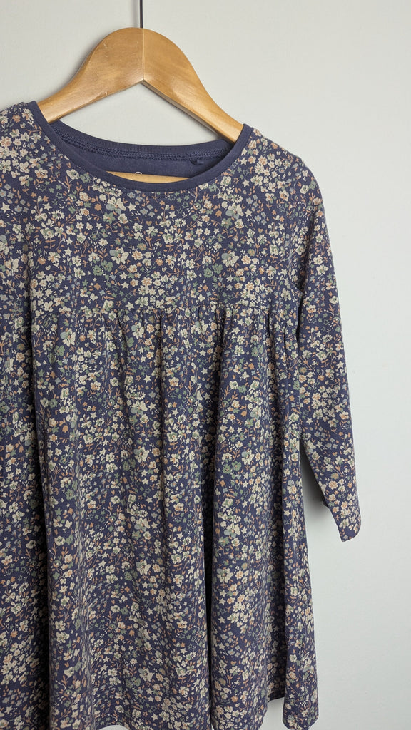 Next Blue Floral Long Sleeve Dress - Girls 3-4 Years Little Ones Preloved Used, Preloved, Preworn & Second Hand Baby, Kids & Children's Clothing UK Online. Cheap affordable. Brands including Next, Joules, Nutmeg Morrisons, TU, F&F, H&M.