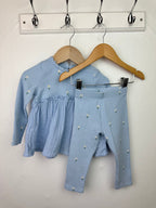 Next Blue Floral Top & Leggings Outfit - Girls 12 - 18 Months - Little Ones Preloved. Second Hand Children's & Preloved Baby, Kids, Girls & Boys Clothes. UK online
