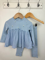 Next Blue Floral Top & Leggings Outfit - Girls 12 - 18 Months - Little Ones Preloved. Second Hand Children's & Preloved Baby, Kids, Girls & Boys Clothes. UK online