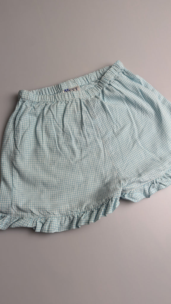 Next Blue Gingham Shorts - Baby Girls 3-6 Months Next Used, Preloved, Preworn & Second Hand Baby, Kids & Children's Clothing UK Online. Cheap affordable. Brands including Next, Joules, Nutmeg Morrisons, TU, F&F, H&M.