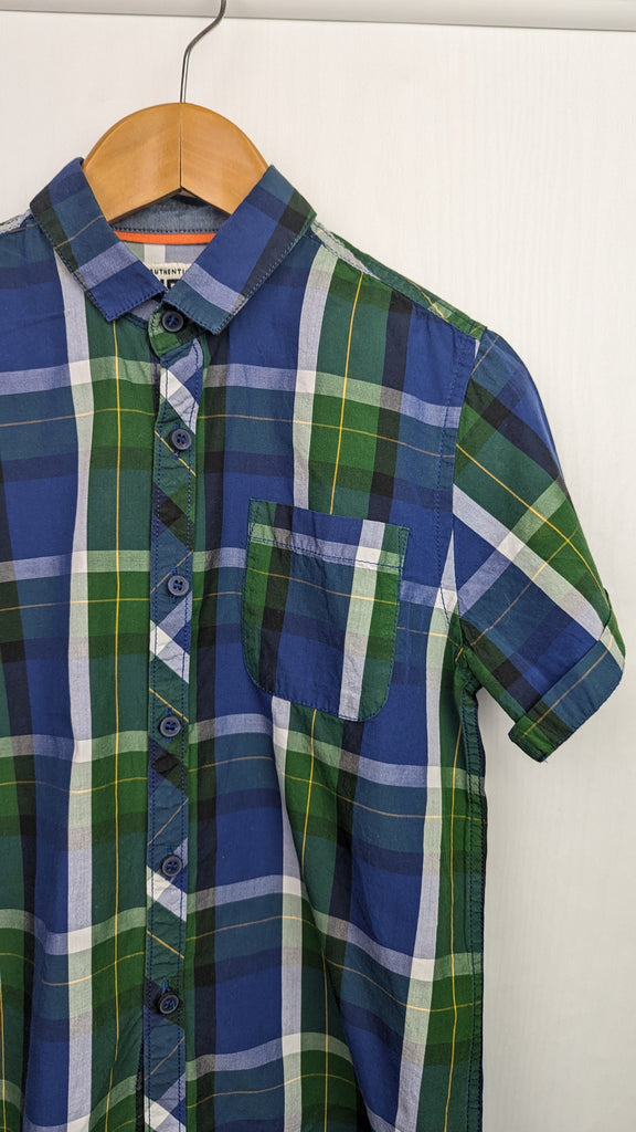 Next Blue & Green Check Shirt - Boys 7 Years Next Used, Preloved, Preworn & Second Hand Baby, Kids & Children's Clothing UK Online. Cheap affordable. Brands including Next, Joules, Nutmeg Morrisons, TU, F&F, H&M.