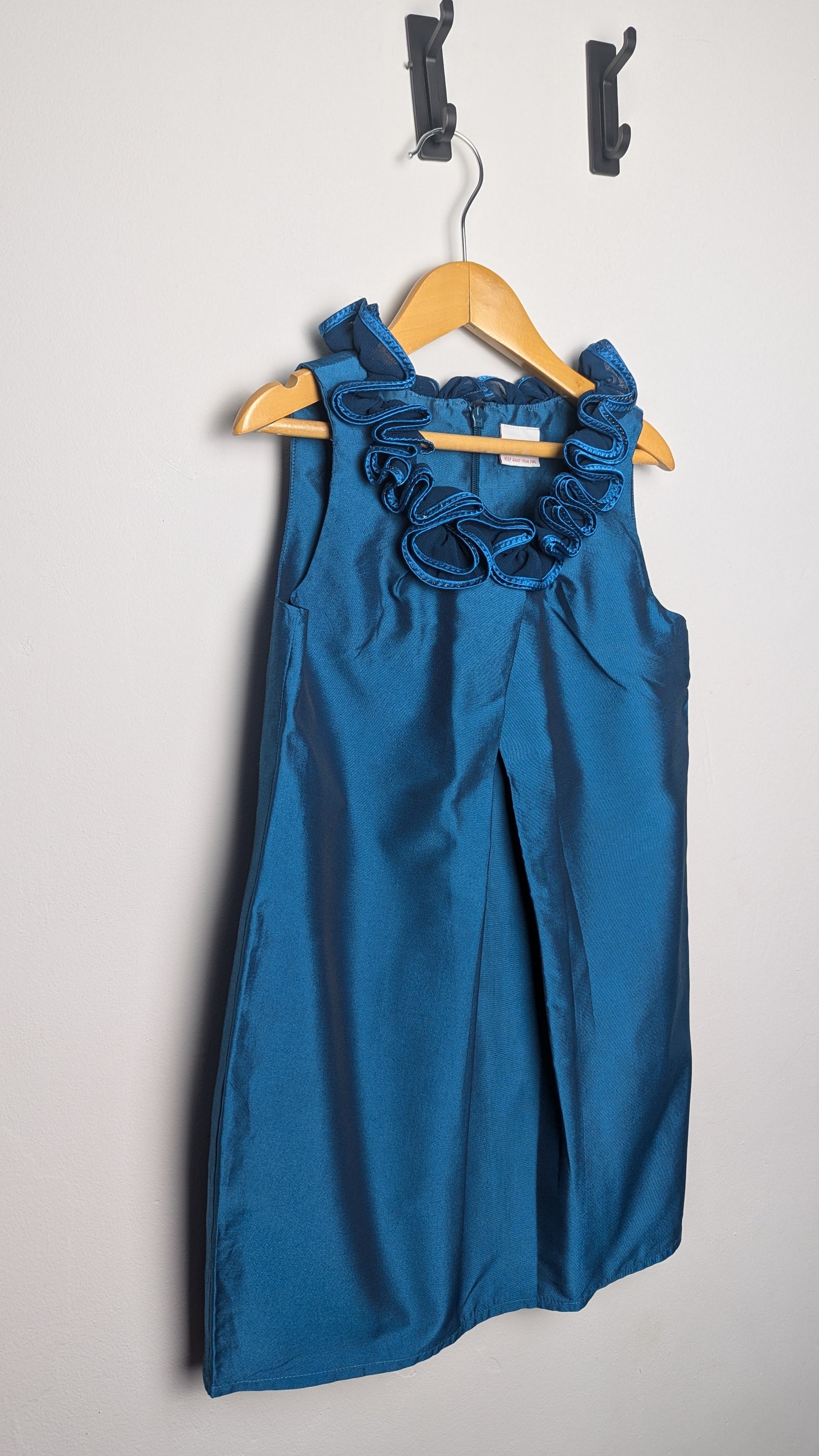 Next Blue Ruffle Collar Party Dress - Girls 6 Years - Little Ones Preloved. Second Hand Children's & Preloved Baby, Kids, Girls & Boys Clothes. UK online