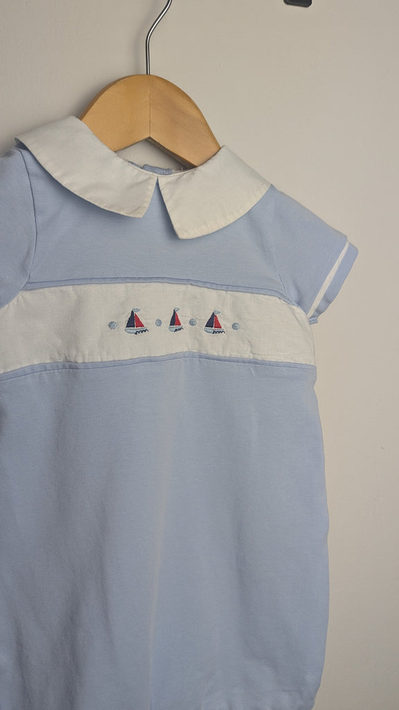 Next Blue Sailor Romper - Boys 3-6 Months Little Ones Preloved Used, Preloved, Preworn & Second Hand Baby, Kids & Children's Clothing UK Online. Cheap affordable. Brands including Next, Joules, Nutmeg Morrisons, TU, F&F, H&M.