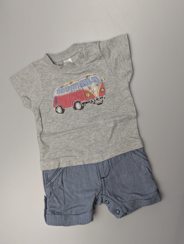 Next Campervan Romper - Boys 0-3 Months Little Ones Preloved Used, Preloved, Preworn Baby, Girls & Boys Clothes. Kids & Children's second hand Clothing UK Online. Cheap affordable. Brands including Next, Joules, Nutmeg Morrisons, TU, F&F, H&M.