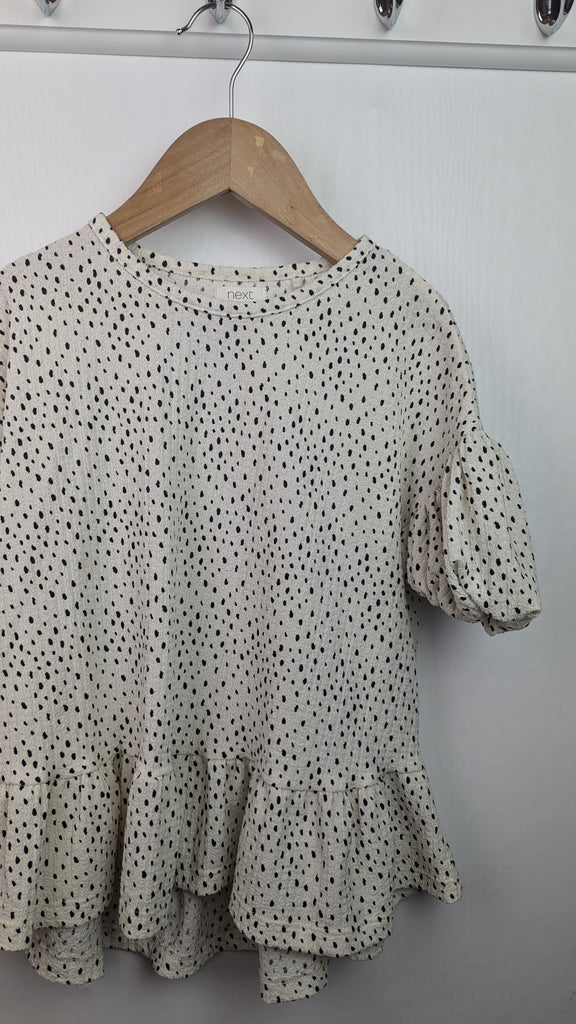 Next Cream Polka Dot Top - Girls 5 Years Next Used, Preloved, Preworn & Second Hand Baby, Kids & Children's Clothing UK Online. Cheap affordable. Brands including Next, Joules, Nutmeg Morrisons, TU, F&F, H&M.