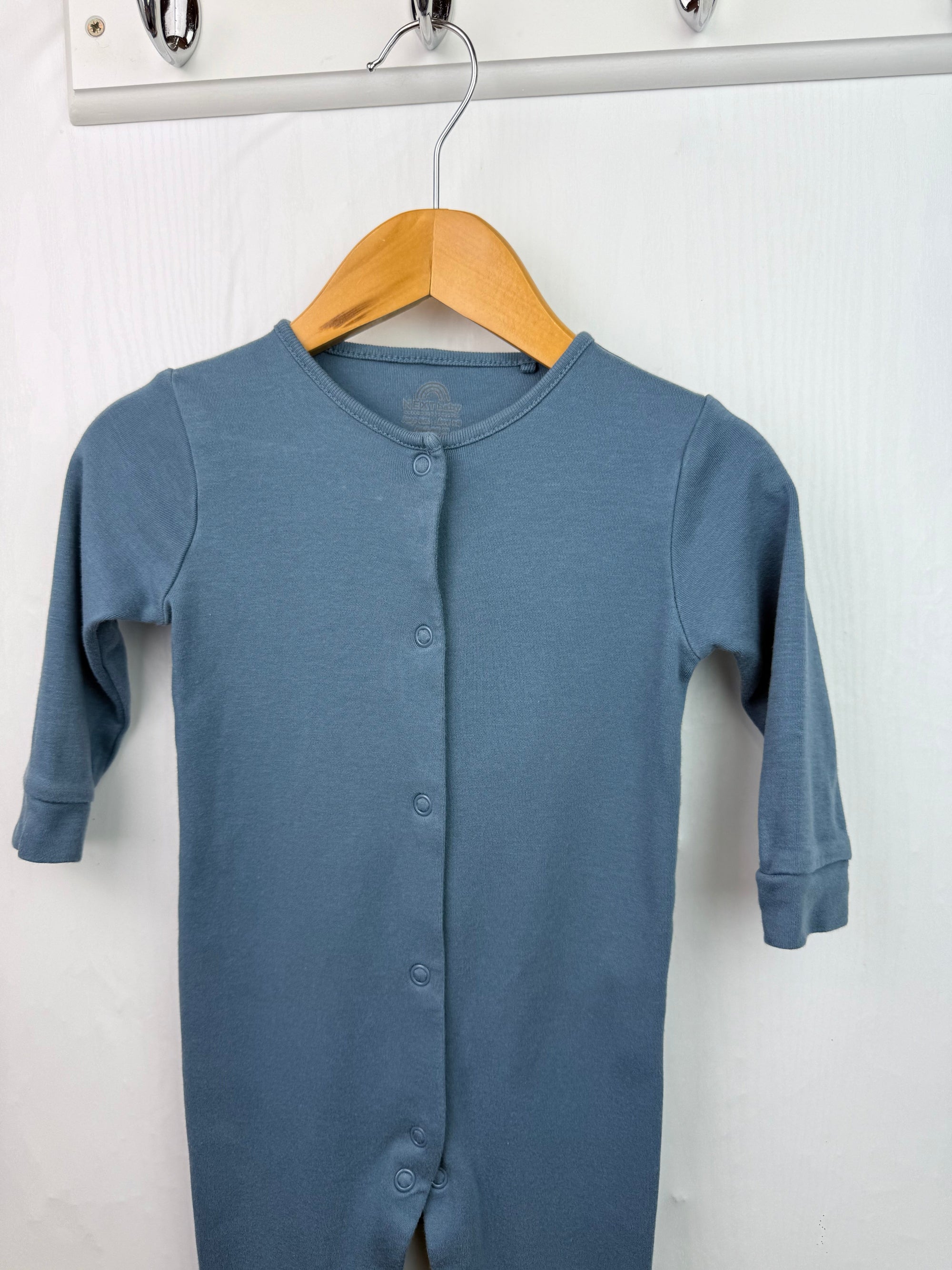 Next Dark Blue Sleepsuit - Boys 6 - 9 Months - Little Ones Preloved. Second Hand Children's & Preloved Baby, Kids, Girls & Boys Clothes. UK online