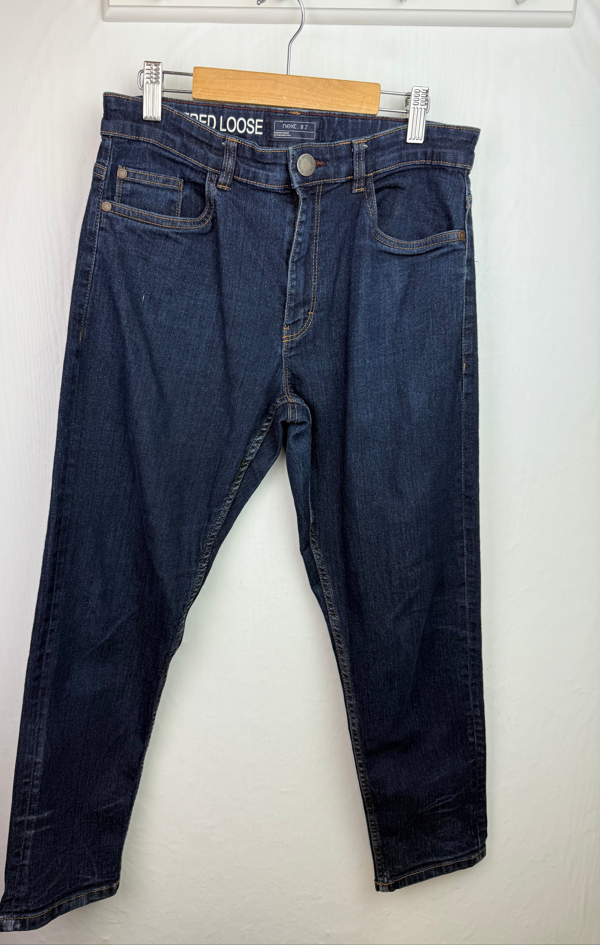 Next Dark Denim Loose Jeans - Boys 12 Years - Little Ones Preloved. Second Hand Children's & Preloved Baby, Kids, Girls & Boys Clothes. UK online