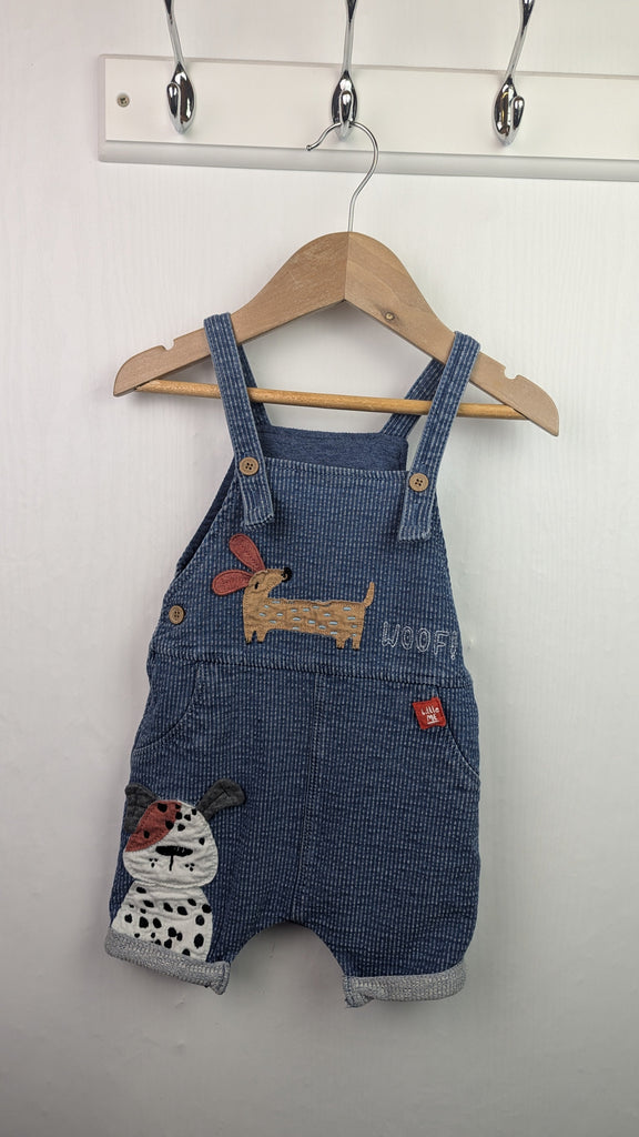 Next Denim Puppies Dungarees - Boys 9-12 Months Little Ones Preloved Used, Preloved, Preworn & Second Hand Baby, Kids & Children's Clothing UK Online. Cheap affordable. Brands including Next, Joules, Nutmeg Morrisons, TU, F&F, H&M.