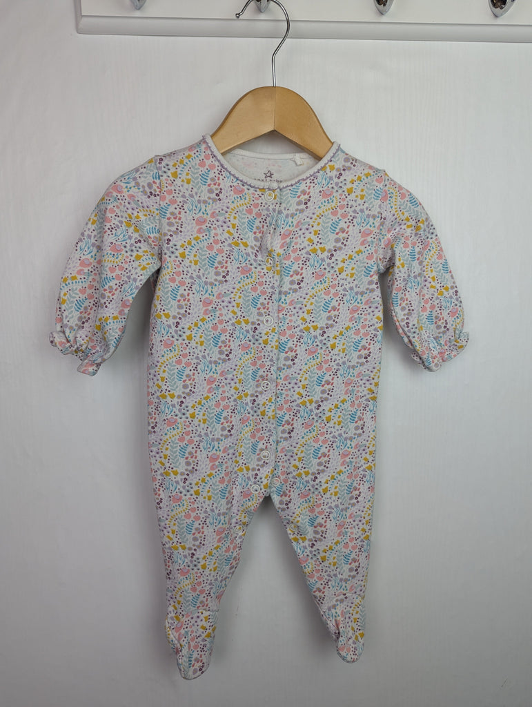Next Floral Sleepsuit - Girls 0-3 Months Little Ones Preloved Used, Preloved, Preworn Baby, Girls & Boys Clothes. Kids & Children's second hand Clothing UK Online. Cheap affordable. Brands including Next, Joules, Nutmeg Morrisons, TU, F&F, H&M.