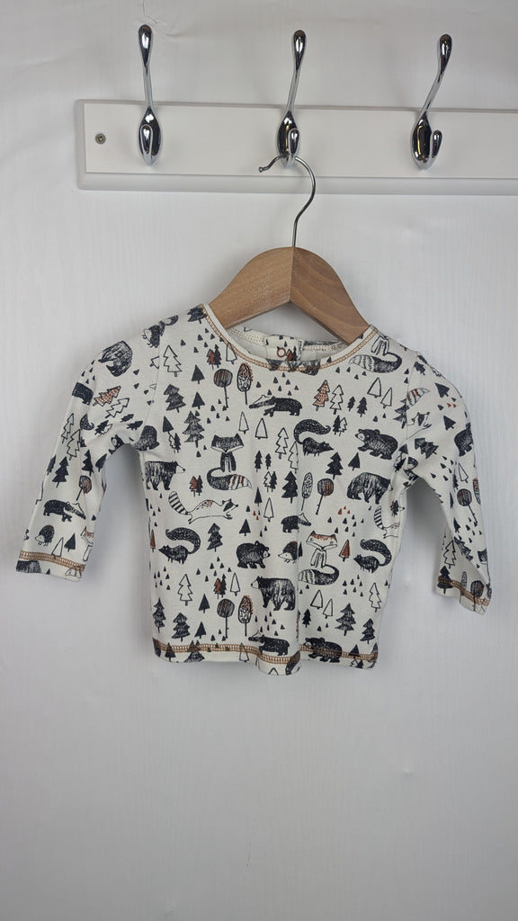 Next Forest Animals Top - Boys 3-6 Months Little Ones Preloved Used, Preloved, Preworn Baby, Girls & Boys Clothes. Kids & Children's second hand Clothing UK Online. Cheap affordable. Brands including Next, Joules, Nutmeg Morrisons, TU, F&F, H&M.