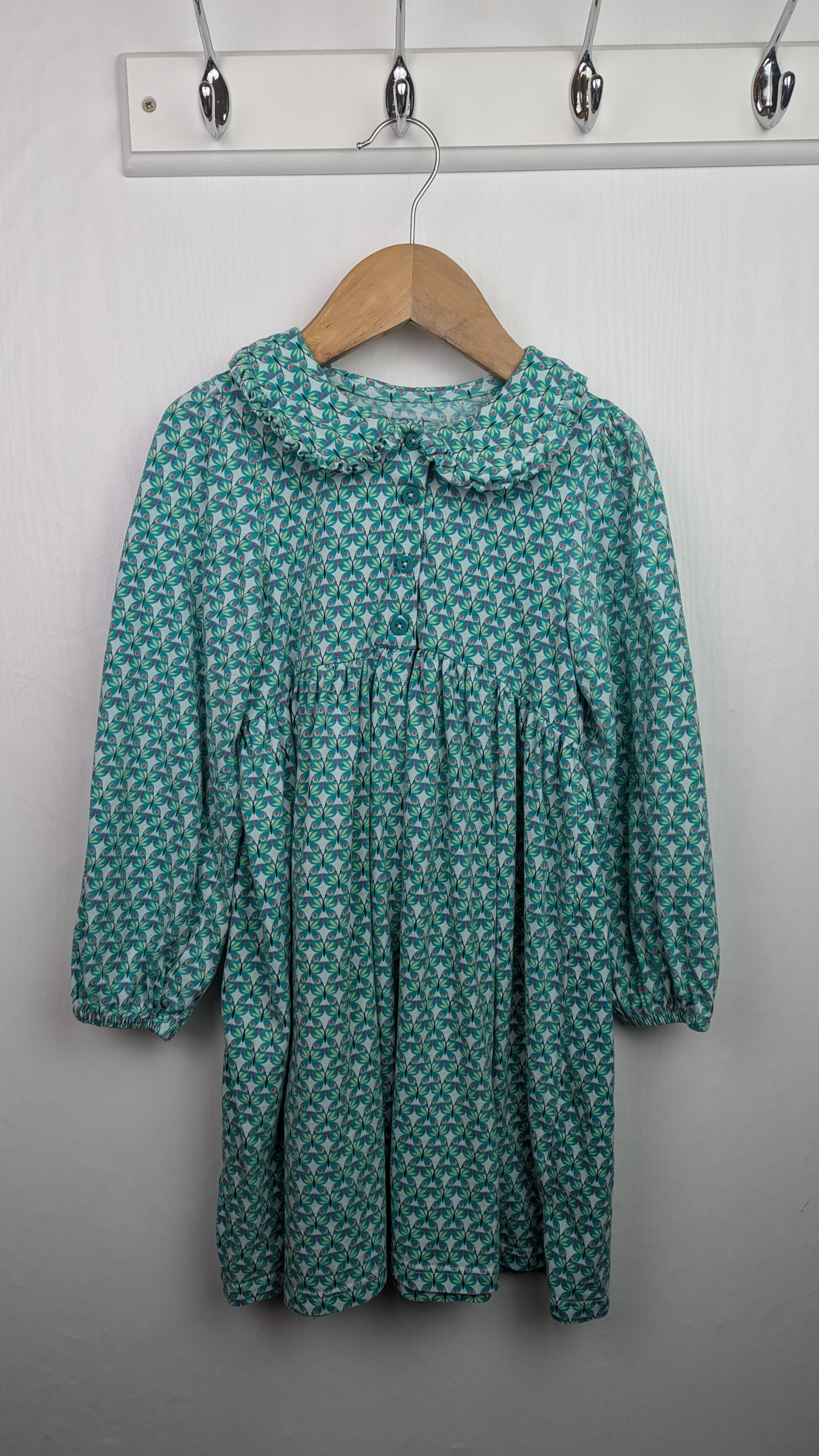 Next Green Butterfly Long Sleeve Dress Girls 4 5 Years Little Ones Preloved