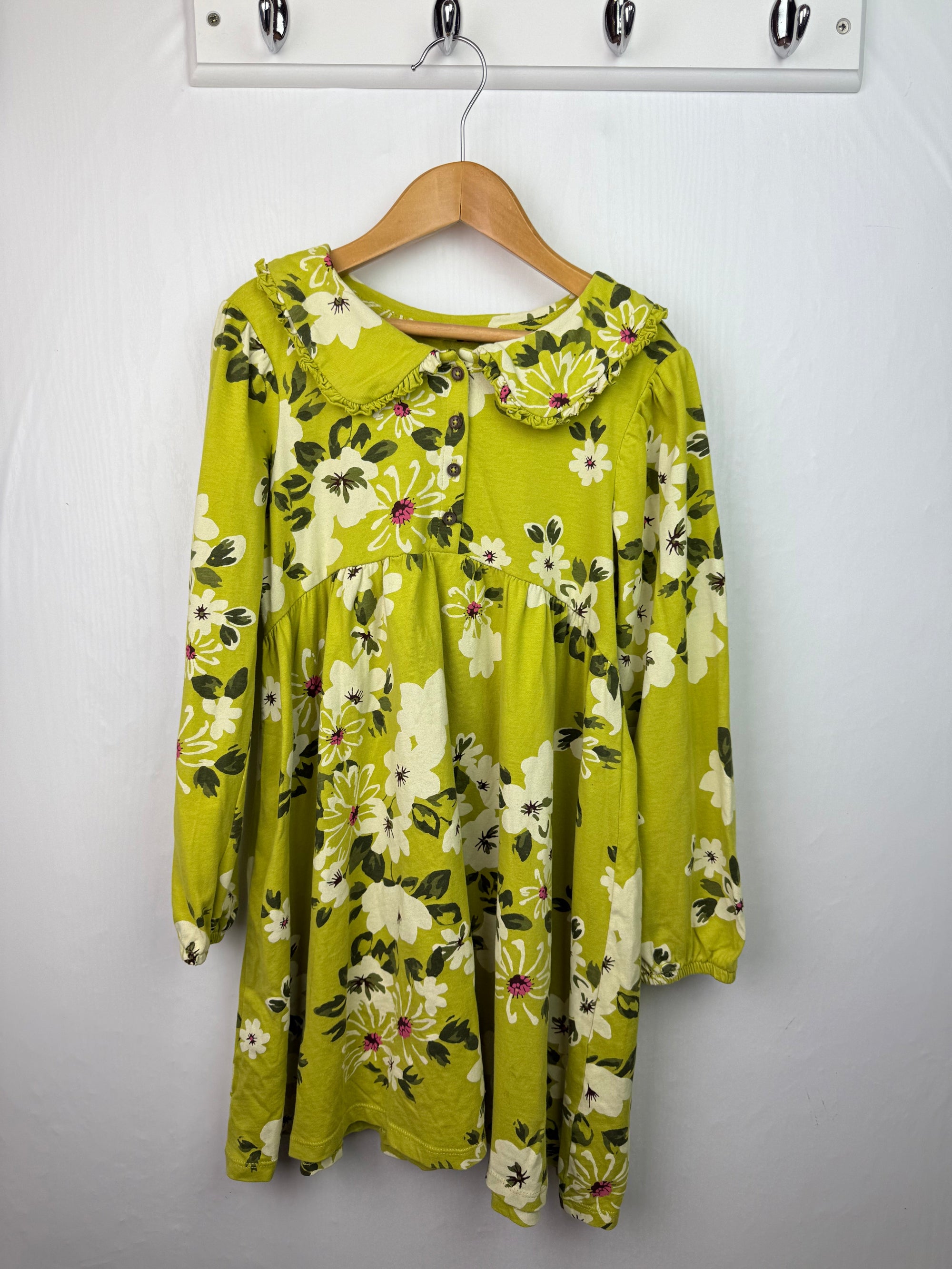 Next Green Floral Long Sleeve Dress - Girls 6 - 7 Years - Little Ones Preloved. Second Hand Children's & Preloved Baby, Kids, Girls & Boys Clothes. UK online