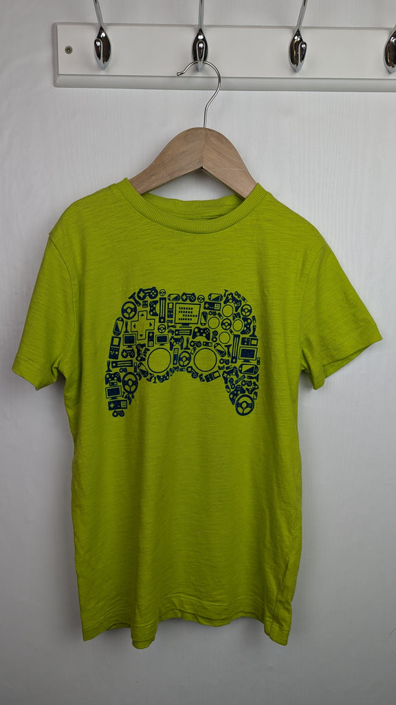 Next Green Gamer Top - Boys 8 Years Little Ones Preloved Used, Preloved, Preworn Baby, Girls & Boys Clothes. Kids & Children's second hand Clothing UK Online. Cheap affordable. Brands including Next, Joules, Nutmeg Morrisons, TU, F&F, H&M.