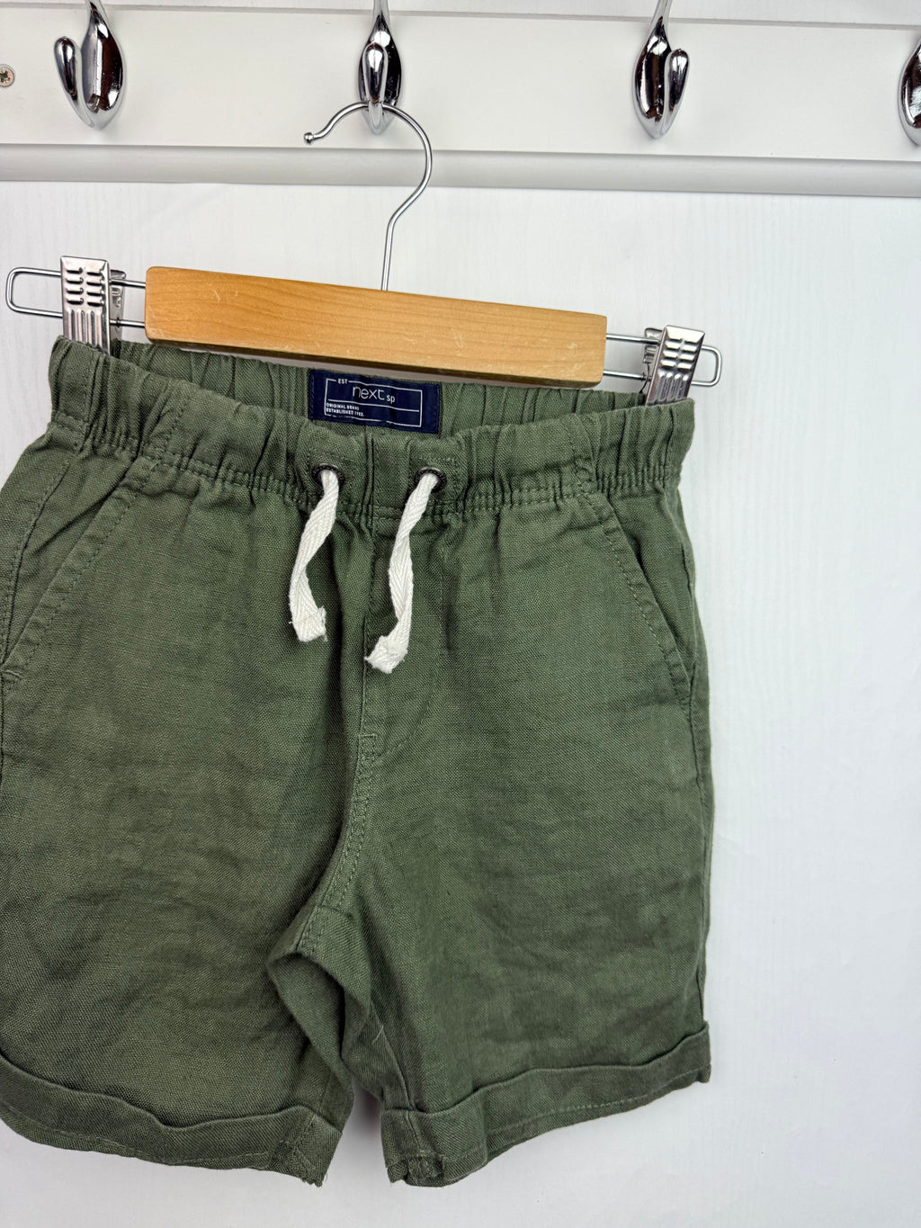 Next Green Linen Shorts - Boys 4 Years - Little Ones Preloved. Second Hand Children's & Preloved Baby, Kids, Girls & Boys Clothes. UK online