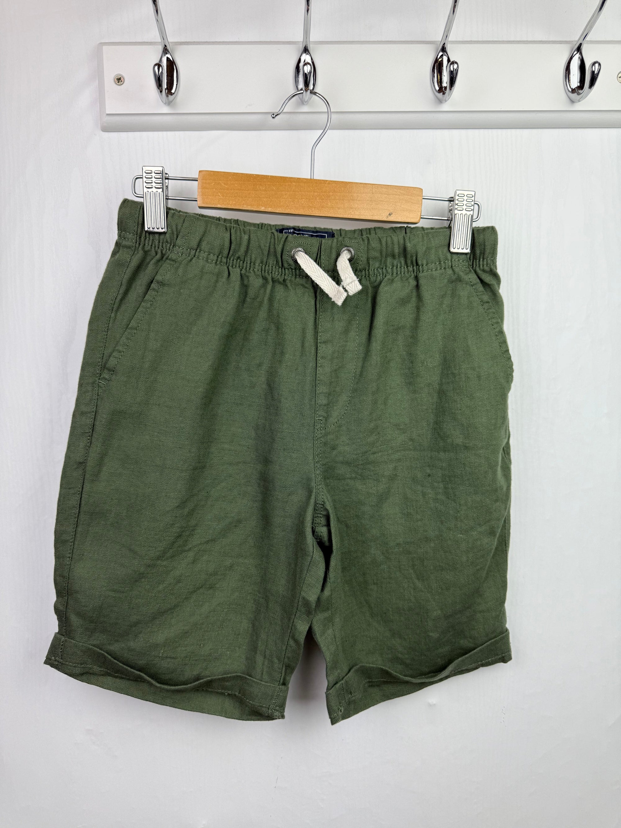 Next Green Linen Shorts - Boys 9 Years - Little Ones Preloved. Second Hand Children's & Preloved Baby, Kids, Girls & Boys Clothes. UK online