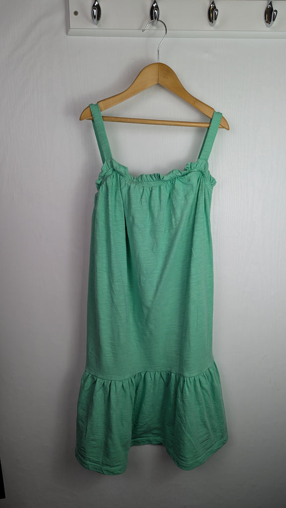 Next Green Sleeveless Tiered Dress - Girls 9 Years Little Ones Preloved Used, Preloved, Preworn Baby, Girls & Boys Clothes. Kids & Children's second hand Clothing UK Online. Cheap affordable. Brands including Next, Joules, Nutmeg Morrisons, TU, F&F, H&M.