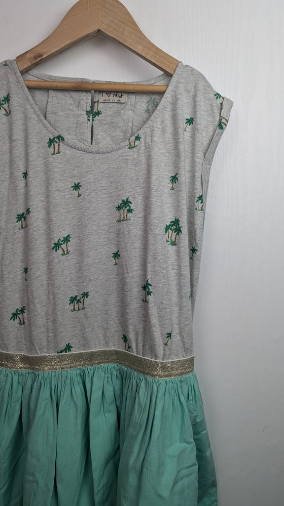 Next Grey & Green Palm Tree Dress - Girls 13 Years Little Ones Preloved Used, Preloved, Preworn & Second Hand Baby, Kids & Children's Clothing UK Online. Cheap affordable. Brands including Next, Joules, Nutmeg Morrisons, TU, F&F, H&M.